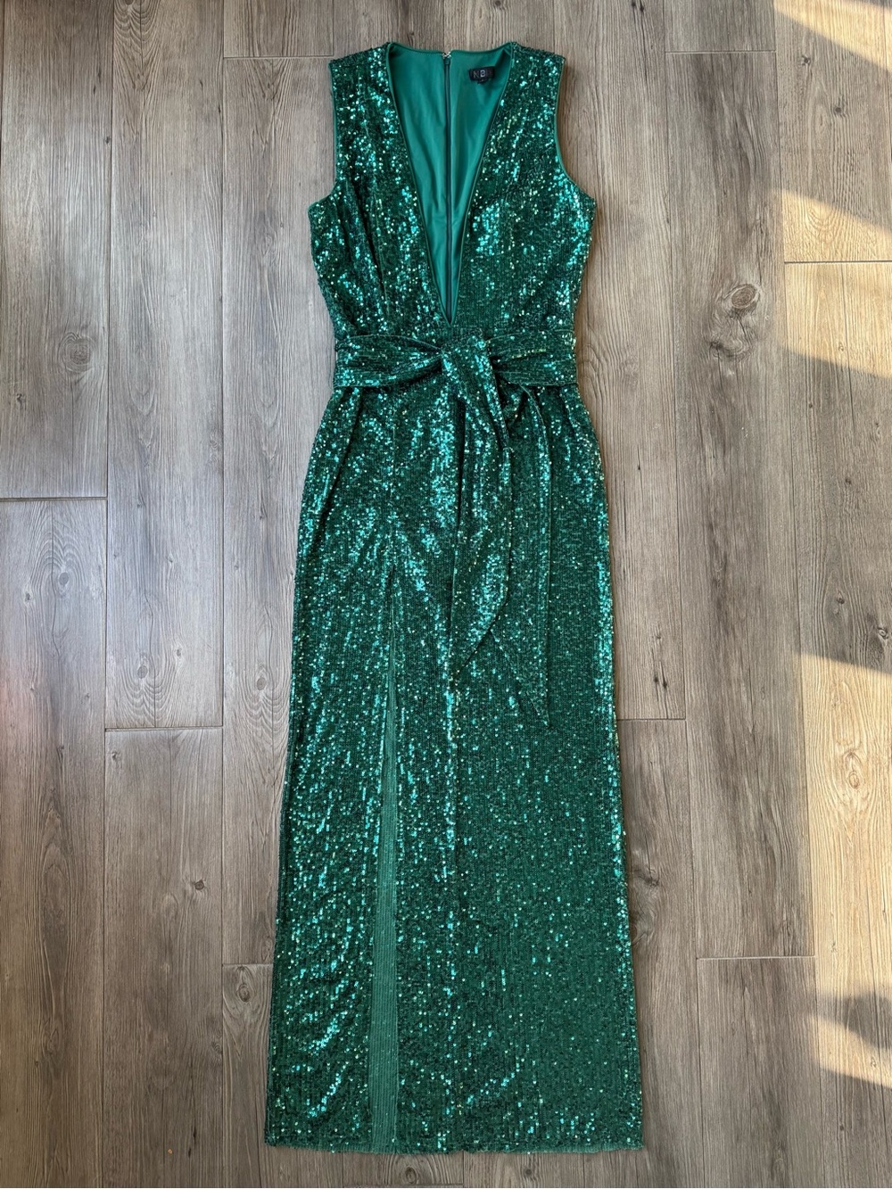 NBD Elektra Sequin Gown | Emerald Green | S